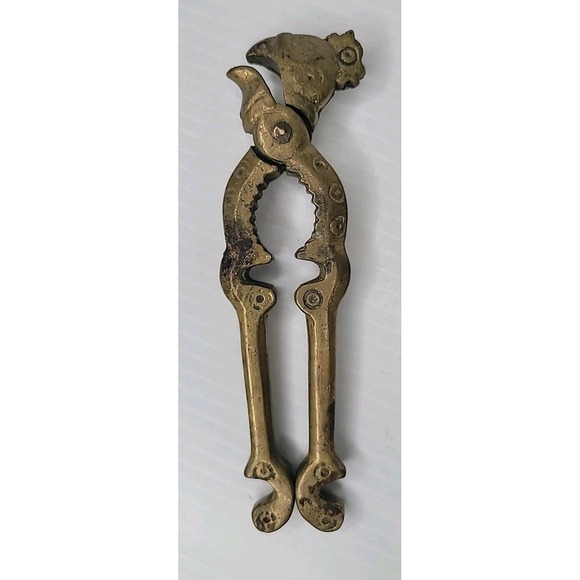 Other - Vintage Brass Rooster Chicken Head Nut Cracker Bottle Opener Kitchen Gadget